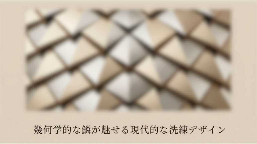 幾何学的な鱗が魅せる現代的な洗練デザイン