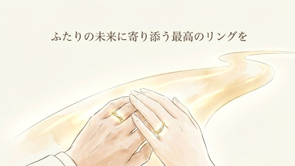 ふたりの未来に寄り添う最高の一本を見つけた幸せを表現した画像