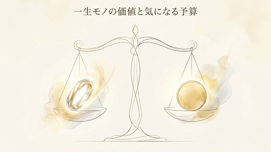バレリーナの結婚指輪の予算と一生モノとしての価値を表現したイメージ