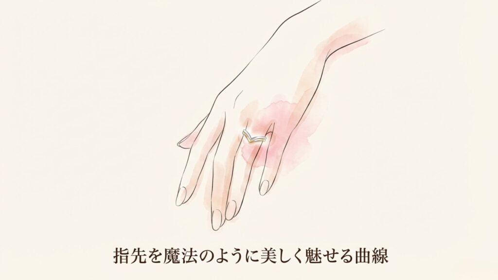 指先を美しく魅せるバレリーナ特有のしなやかな曲線美を描いたイラスト