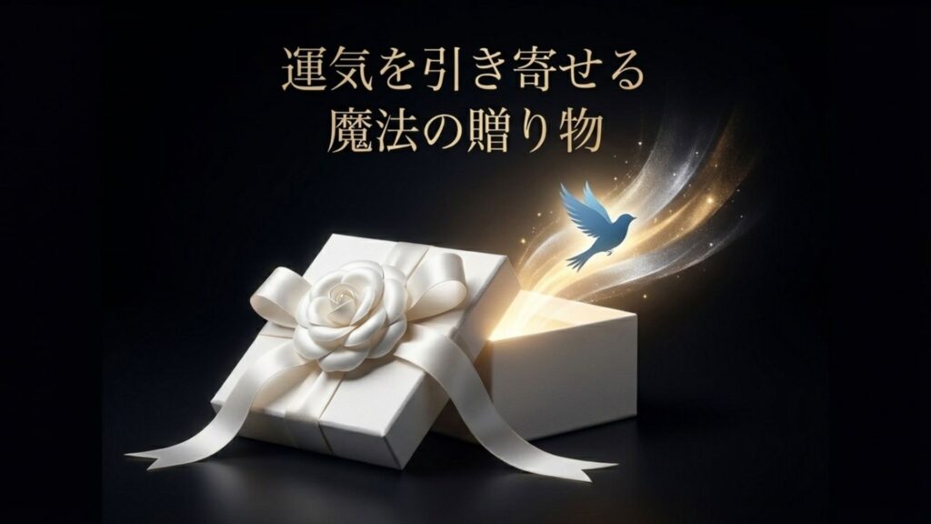 魔法のような光を放つギフトボックス。運気を引き寄せる特別な贈り物としてのピアス。