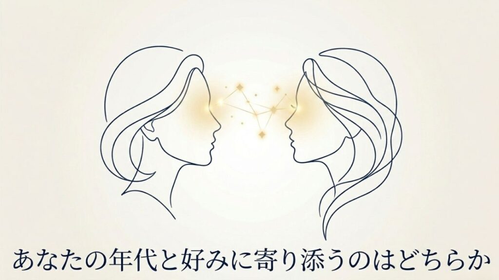 あなたの年代と好みに寄り添うのはどちらか