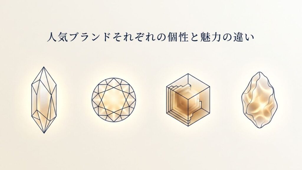人気ブランドそれぞれの個性と魅力の違い