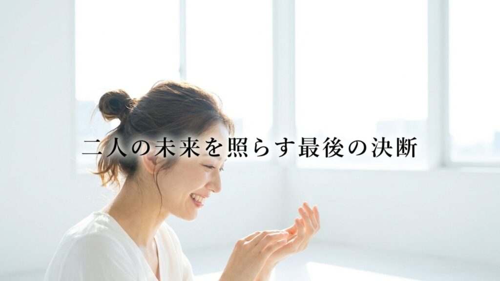 二人の未来のために最後の決断を下すカップルの温かみのあるイメージ。