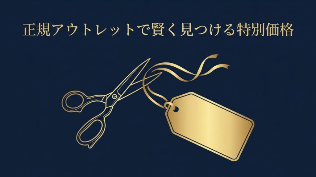 ブルガリのアウトレット店舗で特別価格で商品を探すイメージ図