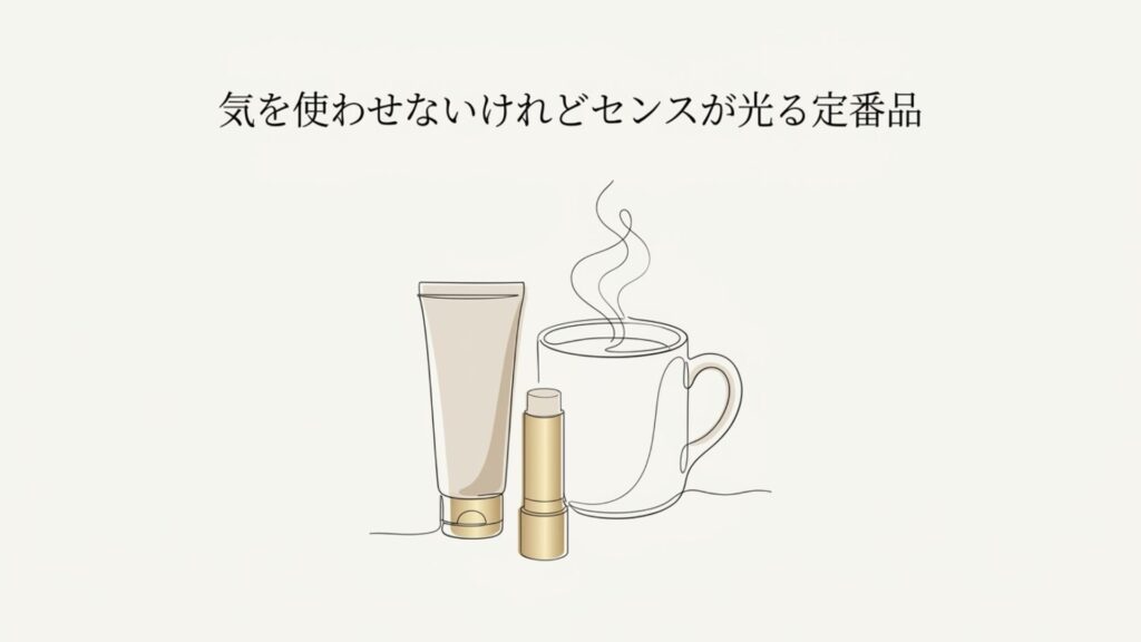ハンドクリームとマグカップのイラスト